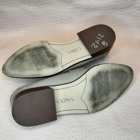 Franco Sarto Loafers Beige Women Size 7M Heeled Shoes IRENA Almond Pointed Toe - Picture 9 of 9